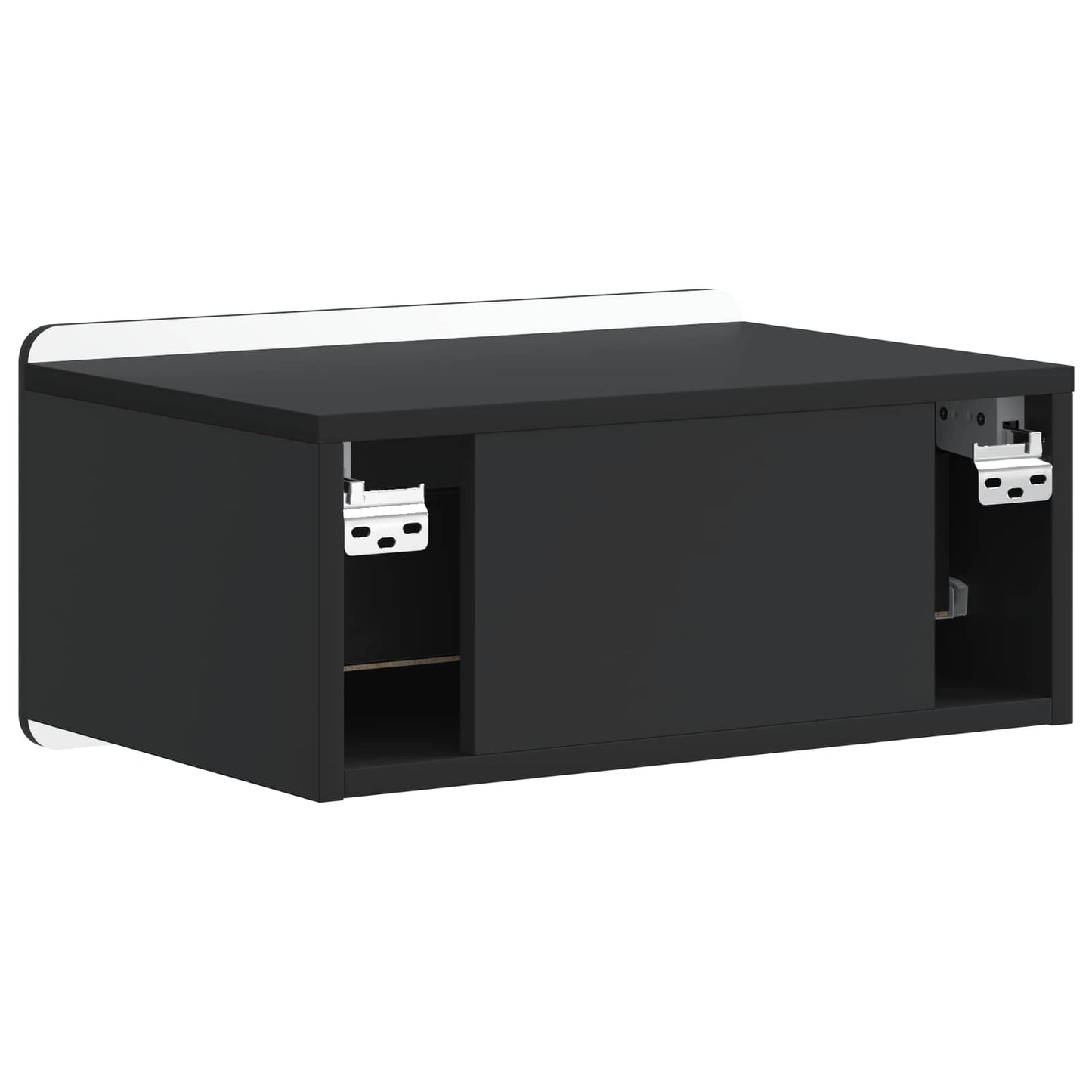 Wandbeugel Bedkast 2 pcs Zwart 49 x 34,5 x 24 cm Bewerkt hout