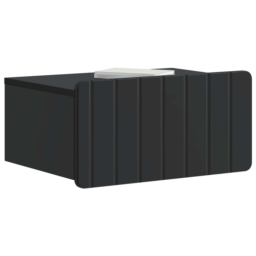Wandbeugel Bedkast 2 pcs Zwart 49 x 34,5 x 24 cm Bewerkt hout