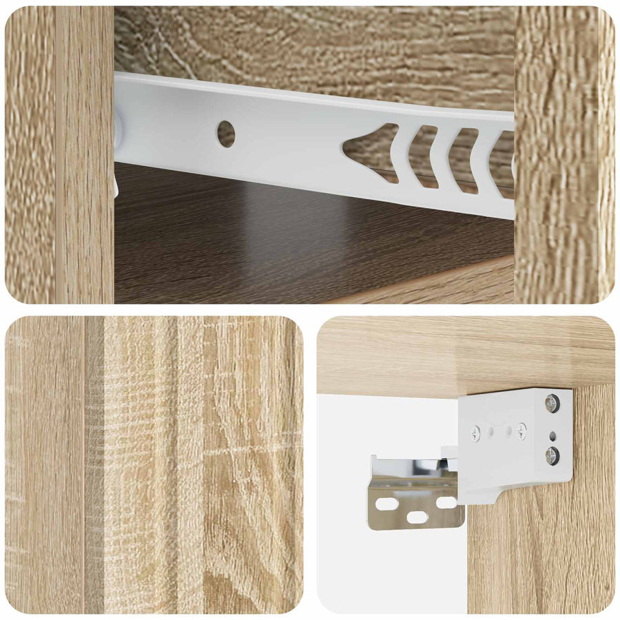 Wandbeugel Bedkast 2 pcs Sonoma Eiken 49 x 34,5 x 24 cm