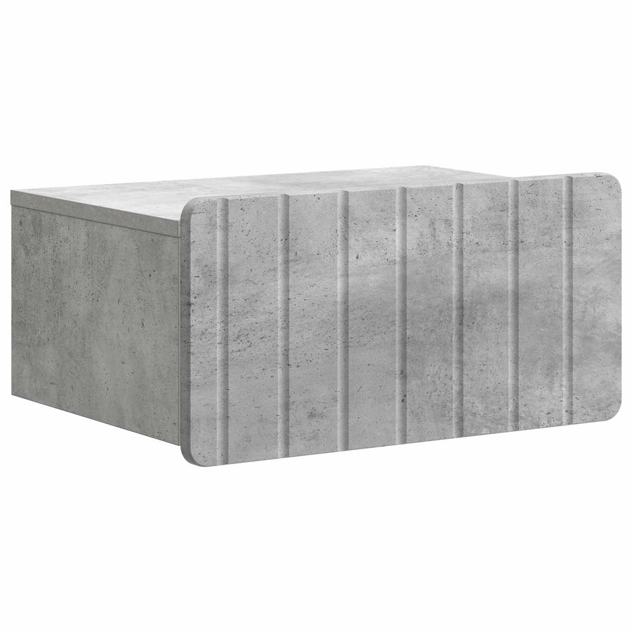 Wandbeugel Bedkast Betongrijs 49 x 34,5 x 24 cm Bewerkt hout