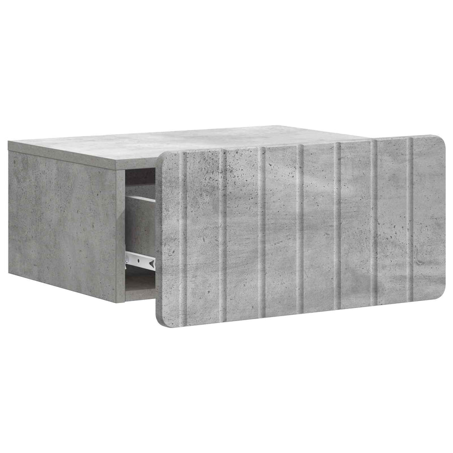 Wandbeugel Bedkast Betongrijs 49 x 34,5 x 24 cm Bewerkt hout