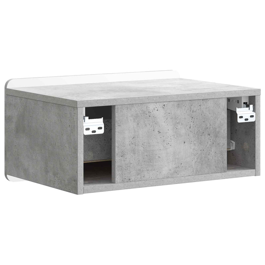 Wandbeugel Bedkast Betongrijs 49 x 34,5 x 24 cm Bewerkt hout