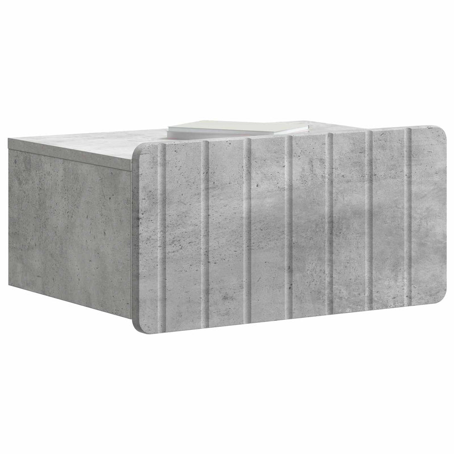 Wandbeugel Bedkast Betongrijs 49 x 34,5 x 24 cm Bewerkt hout
