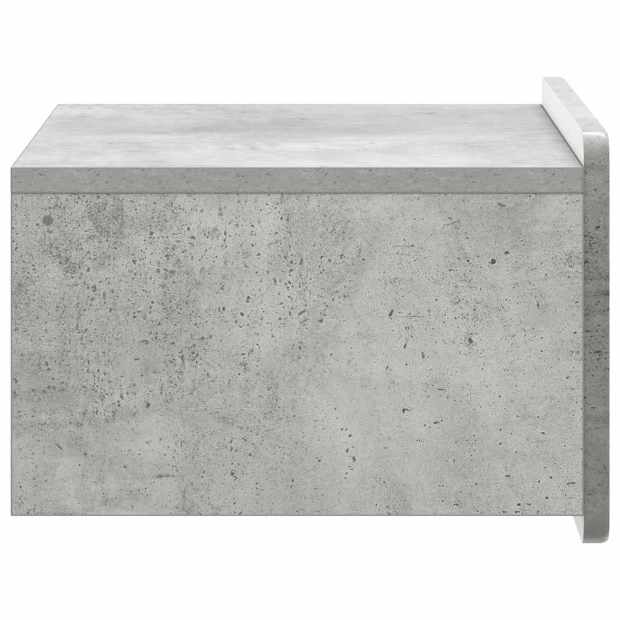 Wandbeugel Bedkast Betongrijs 49 x 34,5 x 24 cm Bewerkt hout