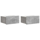 Wall Mounted Bedside Cabinet with Drawer 2 pcs Concrete Grey 49 x 34.5 x 24 cm