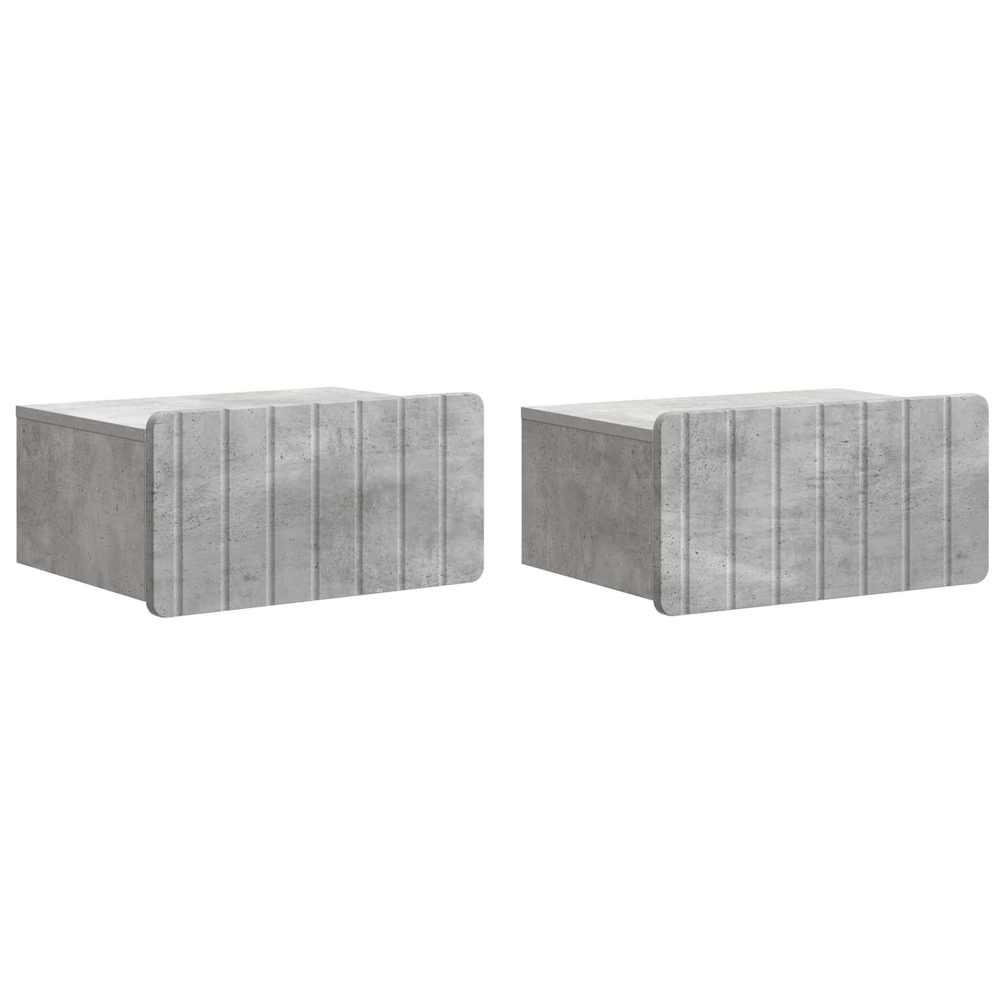 Wandbeugel Bedkast met lade 2 pcs Betongrijs 49 x 34,5 x 24 cm