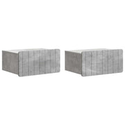 Nachtkastje 49x34,5x24 cm betongrijs bewerkt hout muurmontage