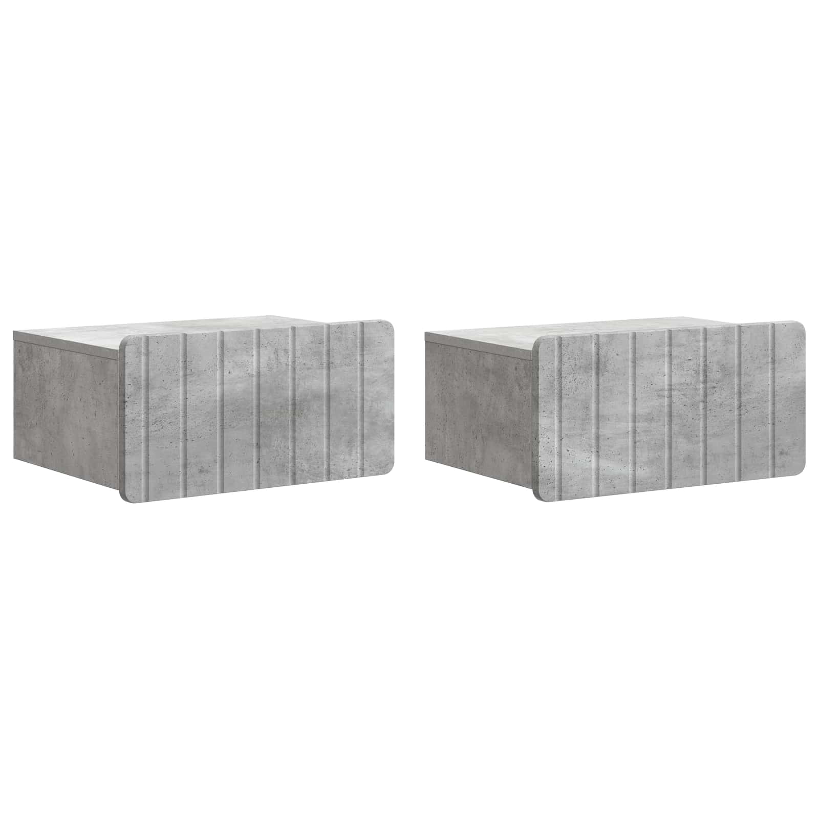 Wandbeugel Bedkast met lade 2 pcs Betongrijs 49 x 34,5 x 24 cm