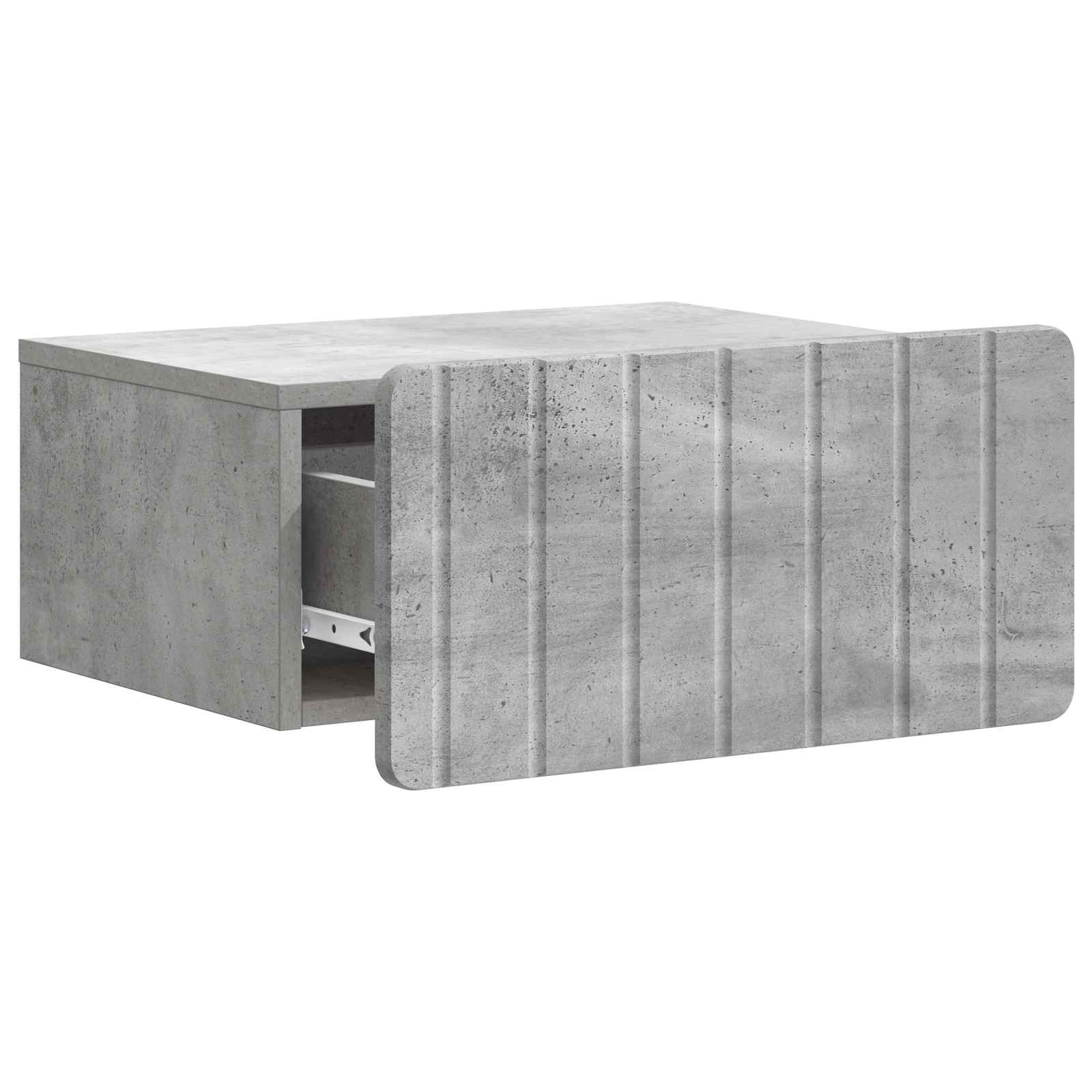 Wandbeugel Bedkast met lade 2 pcs Betongrijs 49 x 34,5 x 24 cm