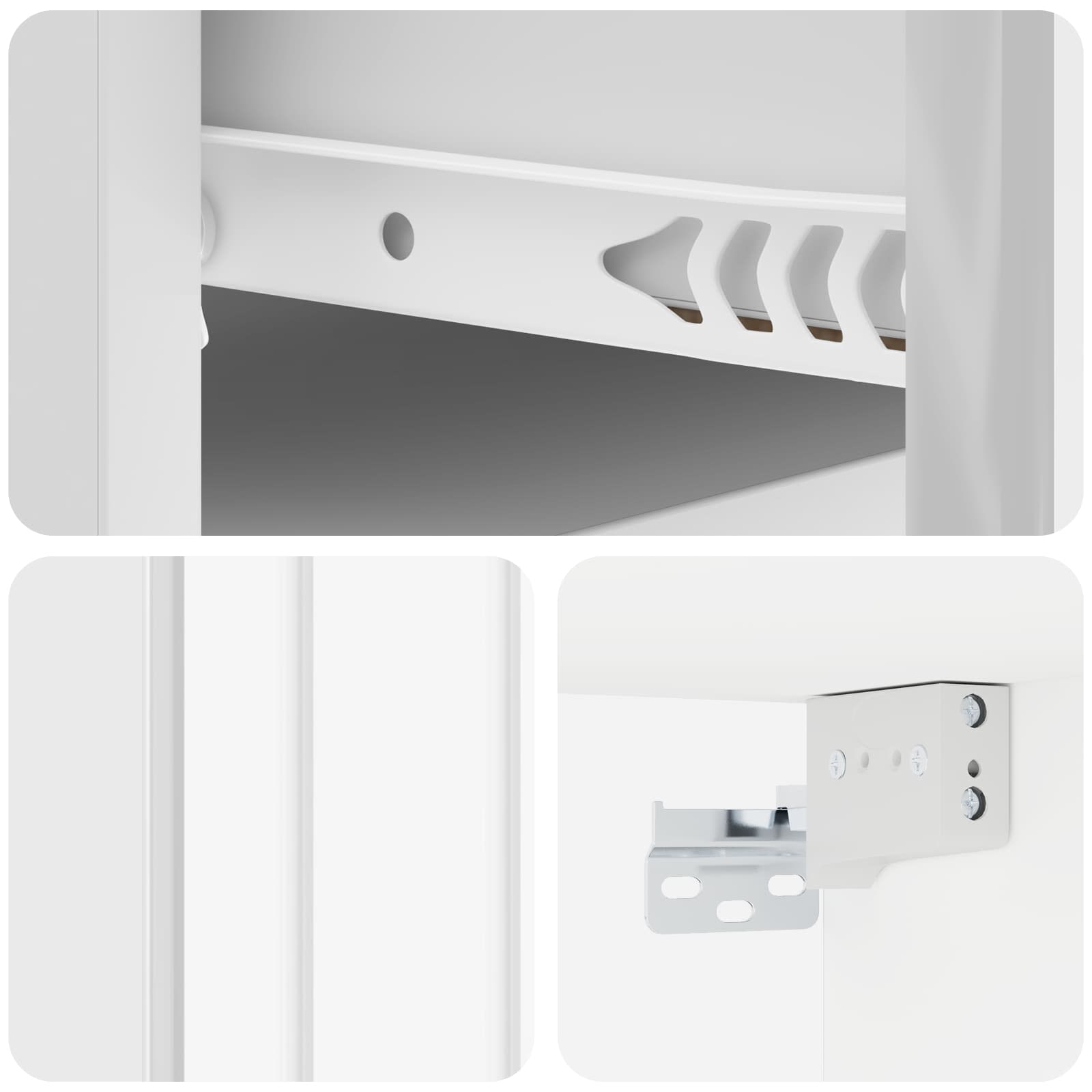 Wandbeugel Bedkast Hoogglans Wit 49 x 34,5 x 24 cm Bewerkt hout