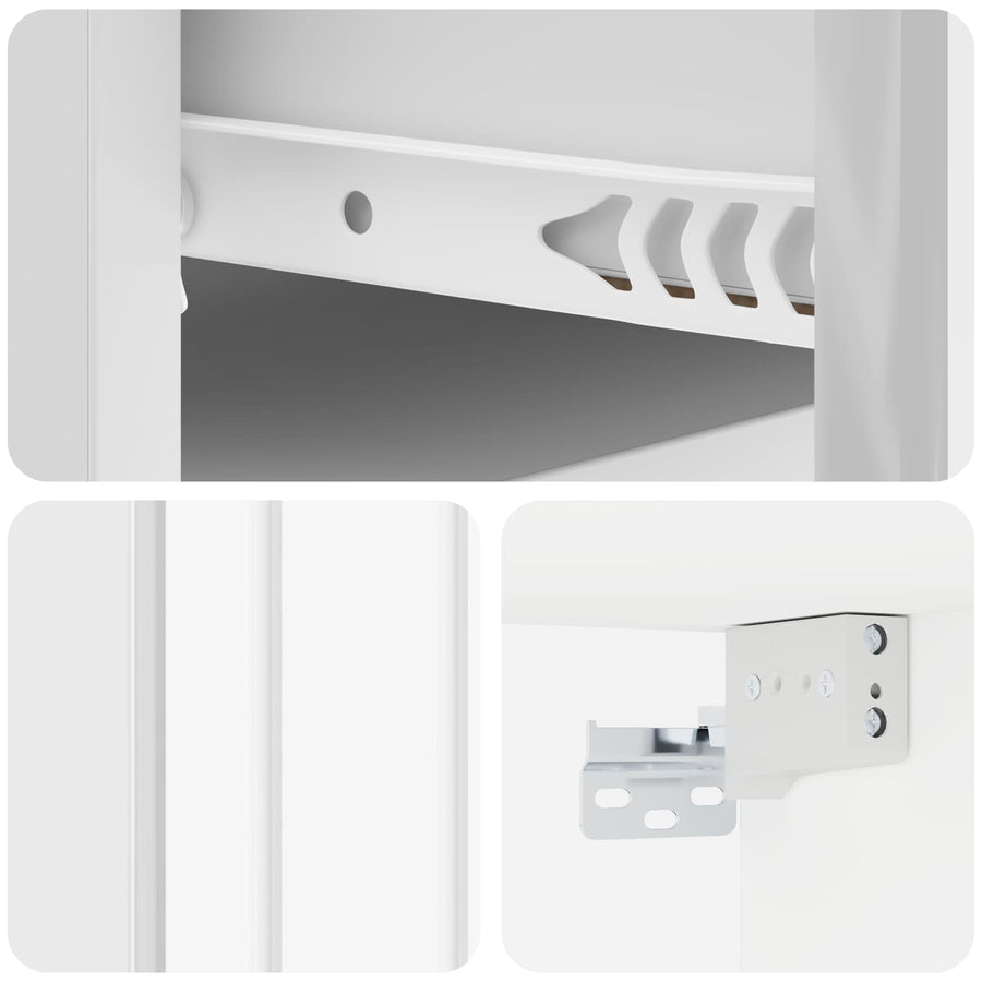 Wandbeugel Bedkast Hoogglans Wit 49 x 34,5 x 24 cm Bewerkt hout