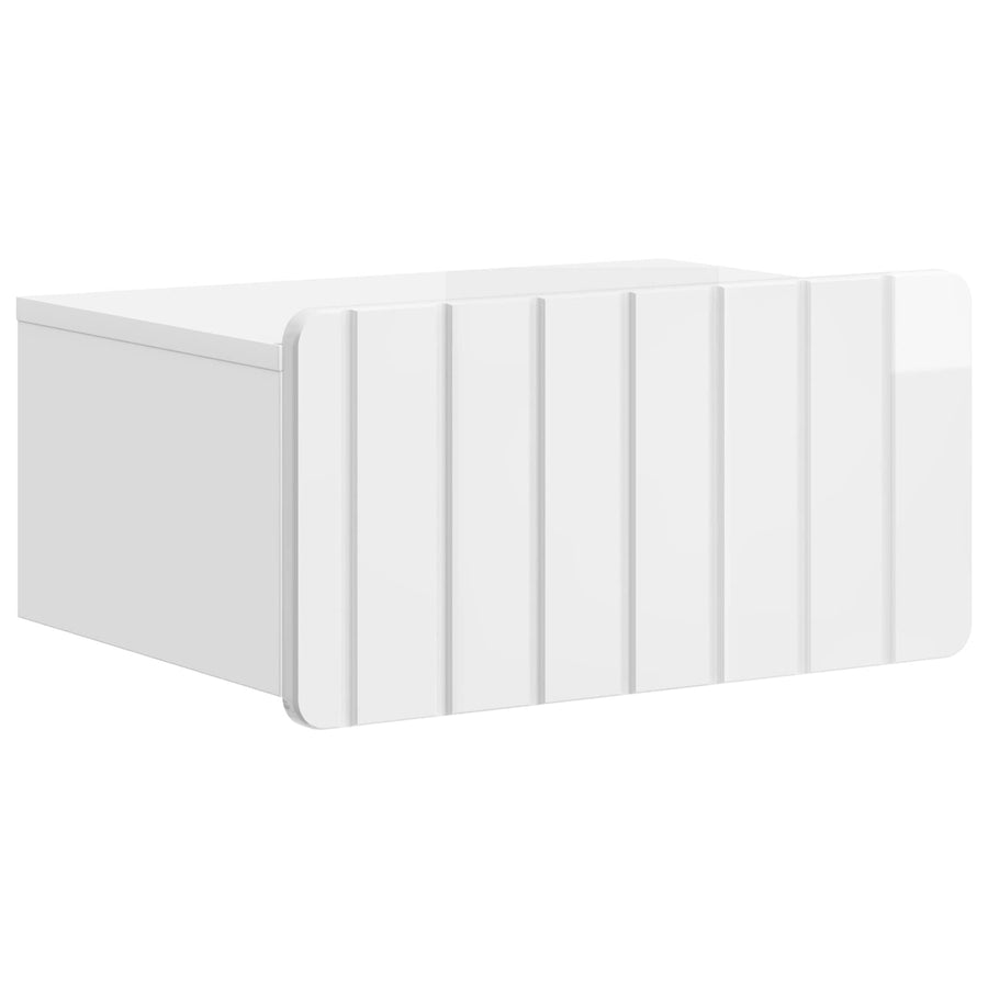 Wandbeugel Bedkast Hoogglans Wit 49 x 34,5 x 24 cm Bewerkt hout