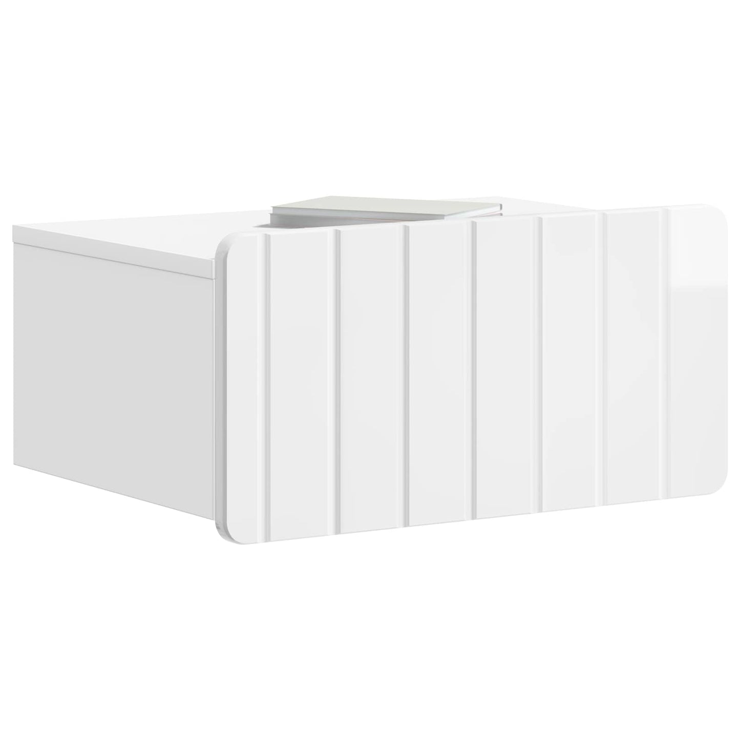 Wandbeugel Bedkast Hoogglans Wit 49 x 34,5 x 24 cm Bewerkt hout