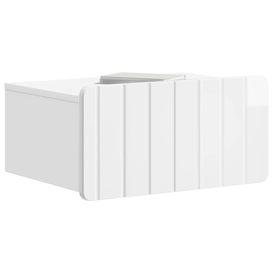 Wandbeugel Bedkast Hoogglans Wit 49 x 34,5 x 24 cm Bewerkt hout
