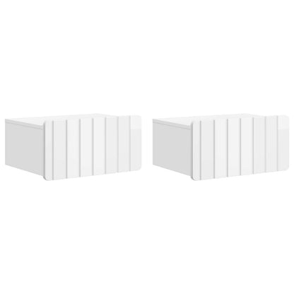 Wandbeugel Bedkast 2 pcs Hoogglans Wit 49 x 34,5 x 24 cm