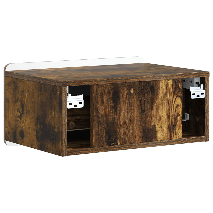 Wandbeugel Bedkast Gerookt eiken 49 x 34,5 x 24 cm Bewerkt hout