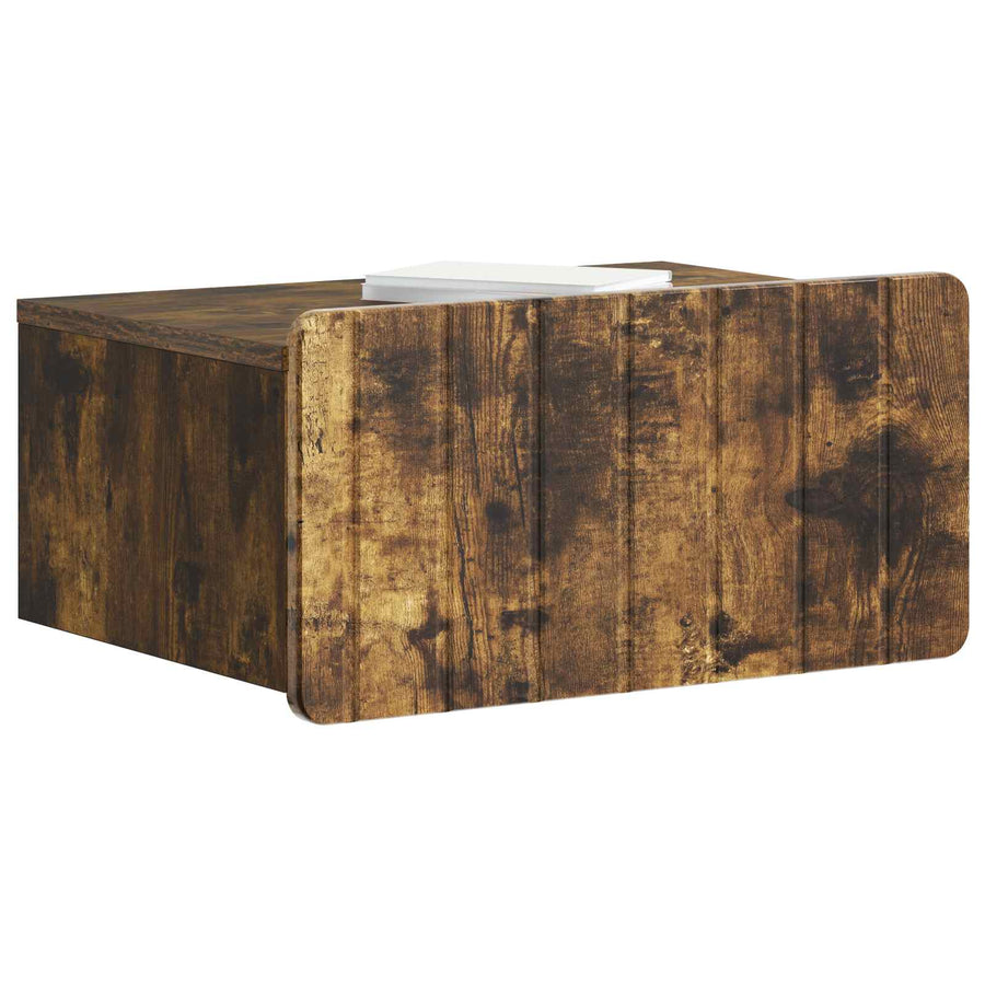 Wandbeugel Bedkast Gerookt eiken 49 x 34,5 x 24 cm Bewerkt hout