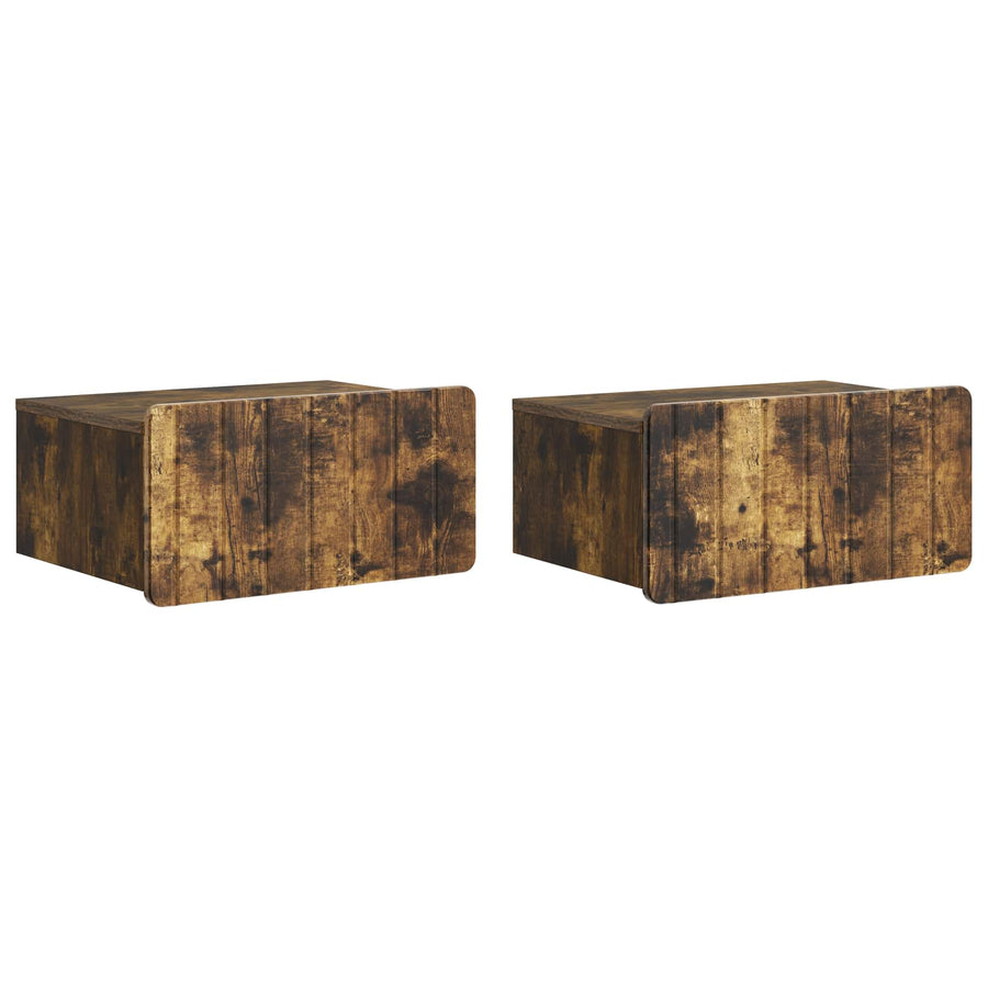 Wandbeugel Bedkast 2 pcs Gerookt eiken 49 x 34,5 x 24 cm
