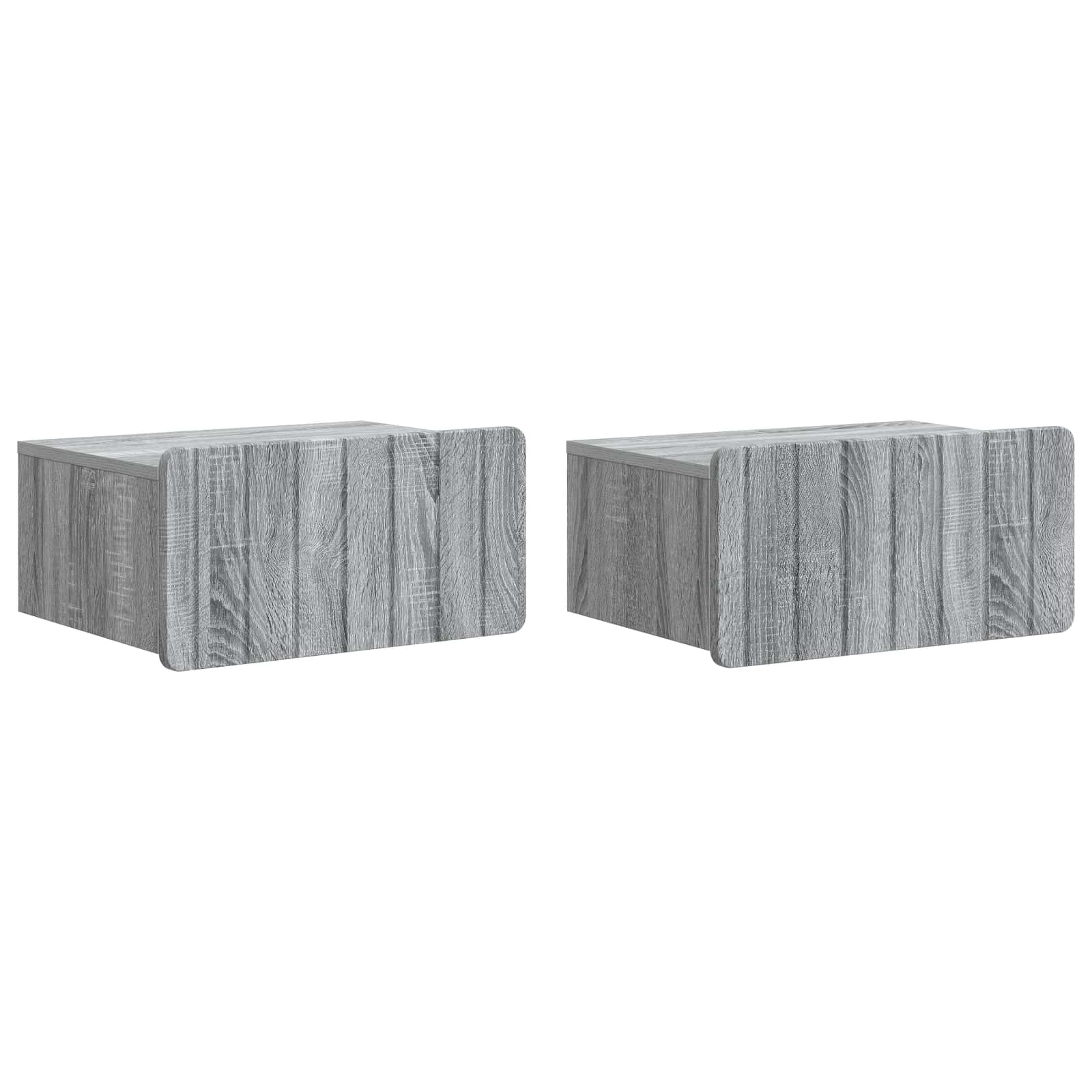 Wandbeugel Bedkast 2 pcs Grijs sonoma 49 x 34,5 x 24 cm