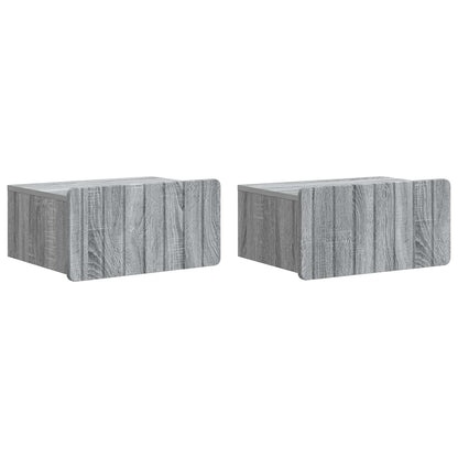 Wandbeugel Bedkast 2 pcs Grijs sonoma 49 x 34,5 x 24 cm