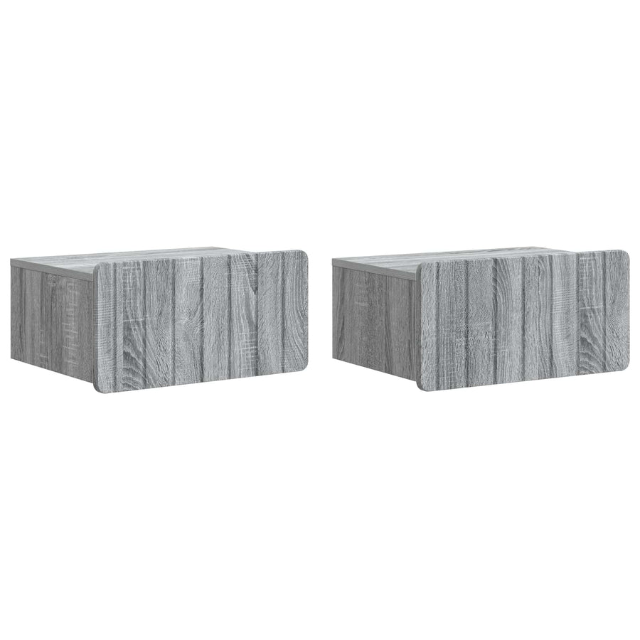 Wandbeugel Bedkast 2 pcs Grijs sonoma 49 x 34,5 x 24 cm