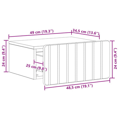 Wandbeugel Bedkast Oud hout 49 x 34,5 x 24 cm Bewerkt hout