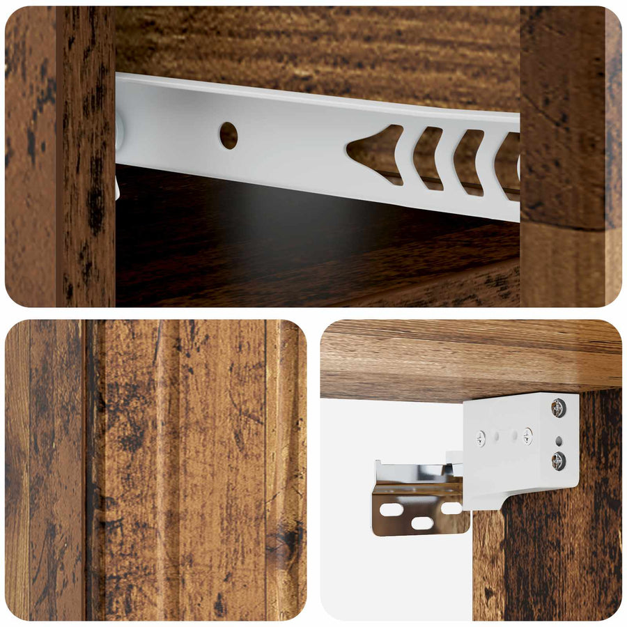 Wandbeugel Bedkast met lade 2 pcs Oud hout 49 x 34,5 x 24 cm