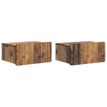 Wandbeugel Bedkast met lade 2 pcs Oud hout 49 x 34,5 x 24 cm