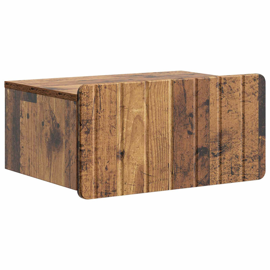 Wandbeugel Bedkast met lade 2 pcs Oud hout 49 x 34,5 x 24 cm