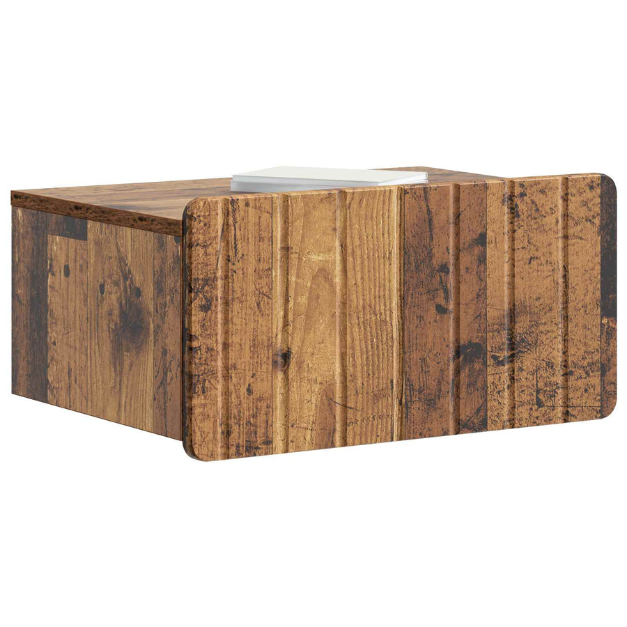Wandbeugel Bedkast met lade 2 pcs Oud hout 49 x 34,5 x 24 cm