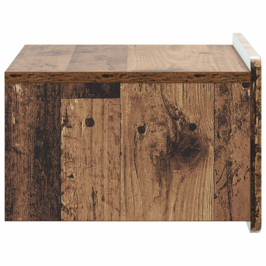 Wandbeugel Bedkast met lade 2 pcs Oud hout 49 x 34,5 x 24 cm