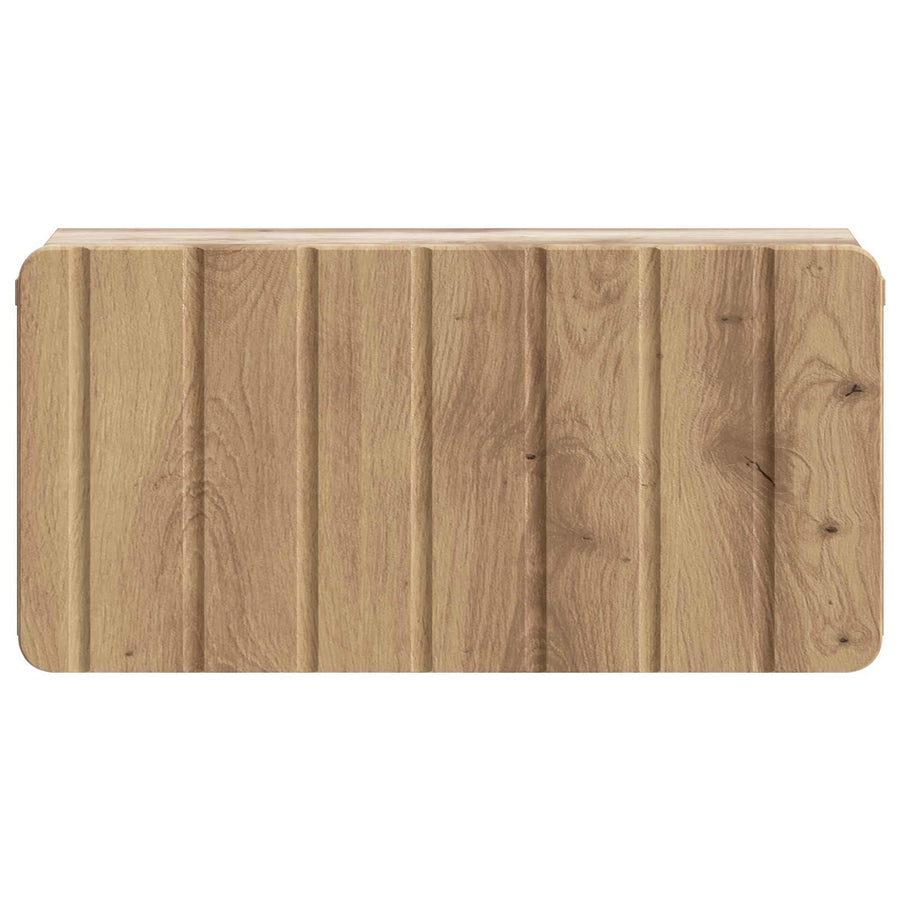 Wandbeugel Bedkast met lade Artisanaal eiken 49 x 34,5 x 24 cm