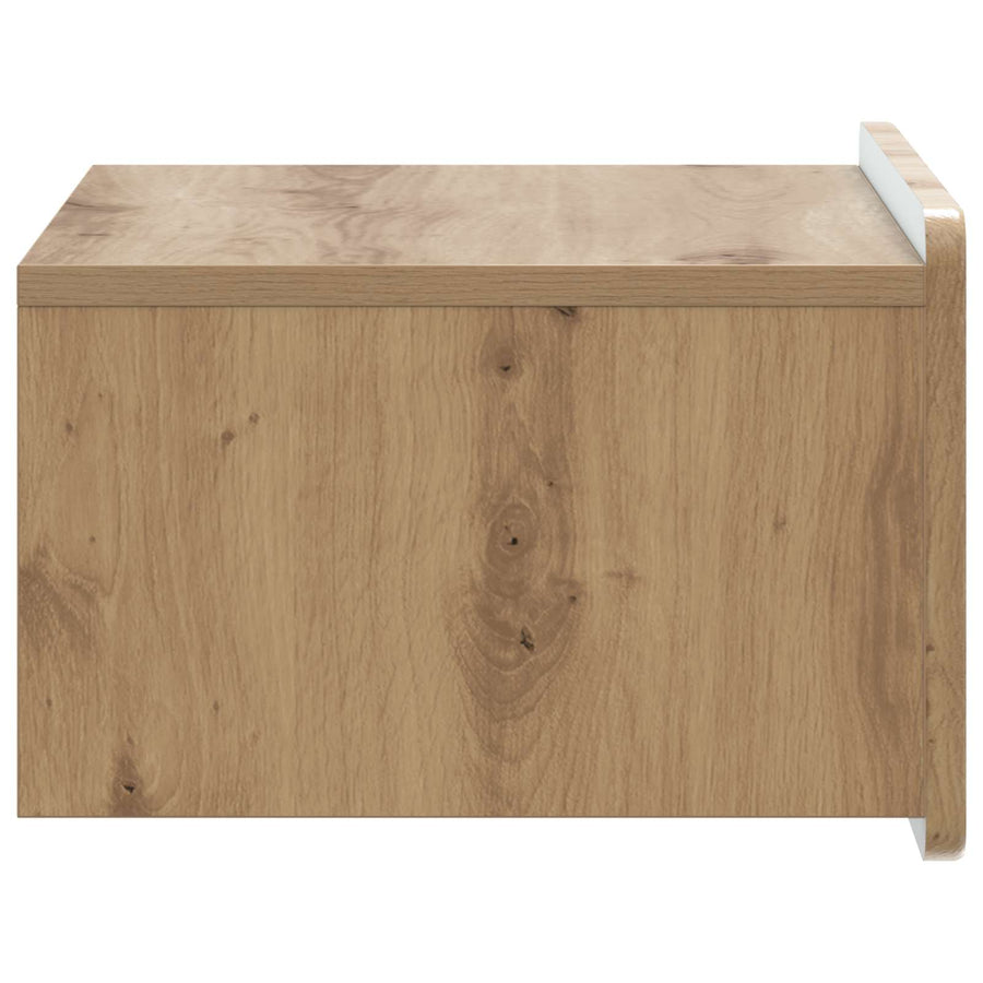 Wandbeugel Bedkast met lade Artisanaal eiken 49 x 34,5 x 24 cm