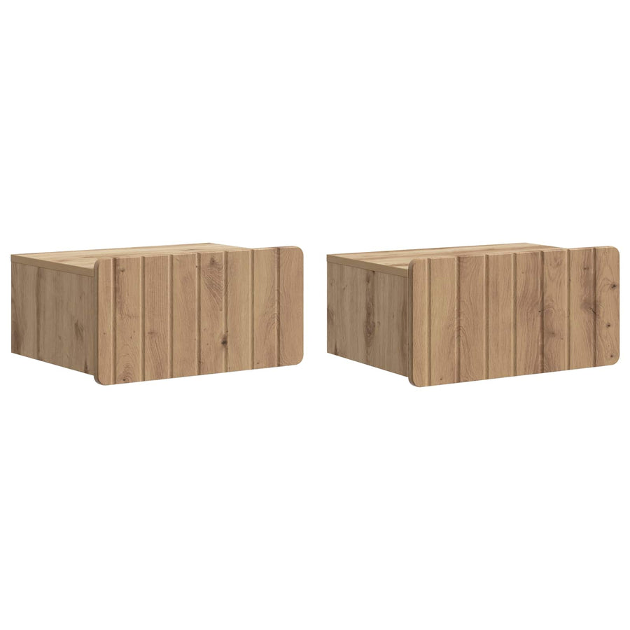 Wandbeugel Bedkast 2 pcs Artisanaal eiken 49 x 34,5 x 24 cm