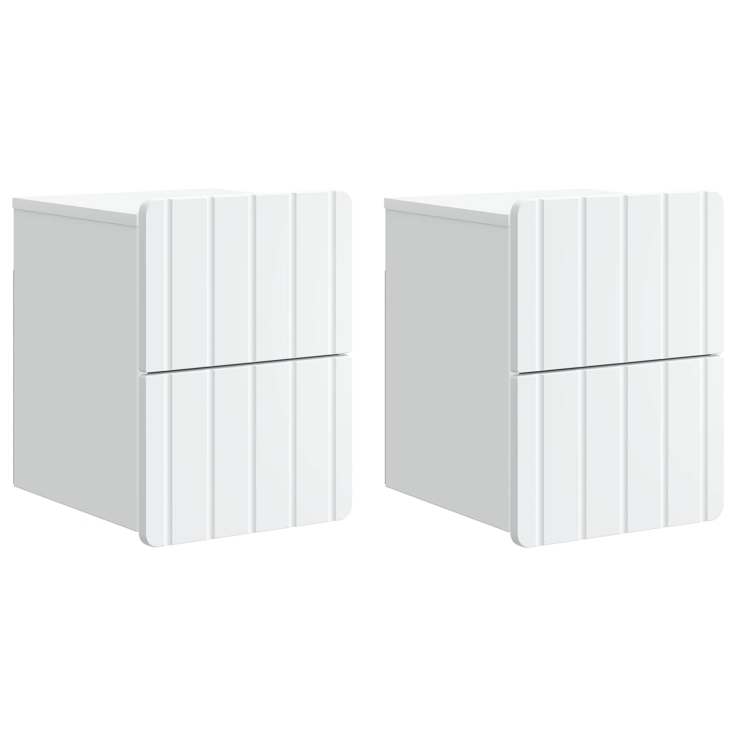 Wandbeugel Bedkast 2 pcs Wit 33 x 34,5 x 43 cm Bewerkt hout