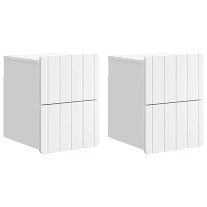 Wandbeugel Bedkast 2 pcs Wit 33 x 34,5 x 43 cm Bewerkt hout