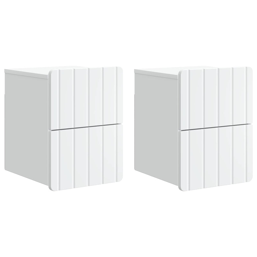 Wandbeugel Bedkast 2 pcs Wit 33 x 34,5 x 43 cm Bewerkt hout