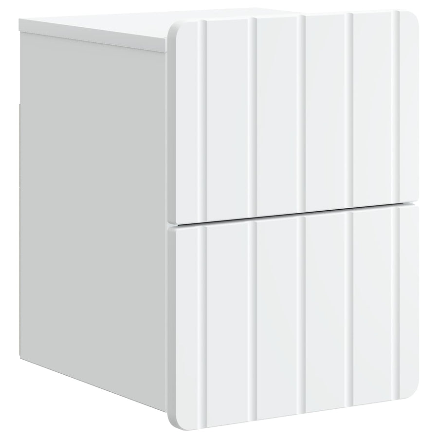 Wandbeugel Bedkast 2 pcs Wit 33 x 34,5 x 43 cm Bewerkt hout