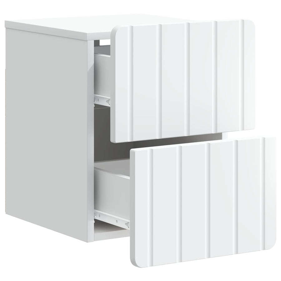 Wandbeugel Bedkast 2 pcs Wit 33 x 34,5 x 43 cm Bewerkt hout