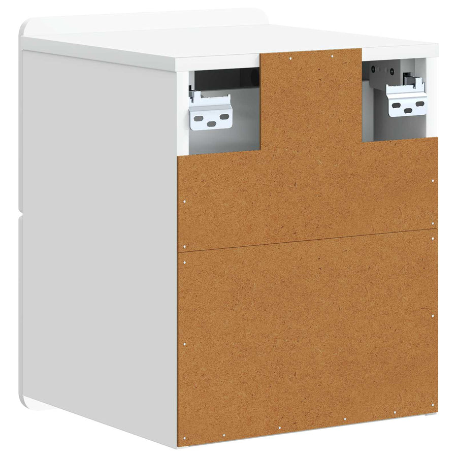 Wandbeugel Bedkast 2 pcs Wit 33 x 34,5 x 43 cm Bewerkt hout
