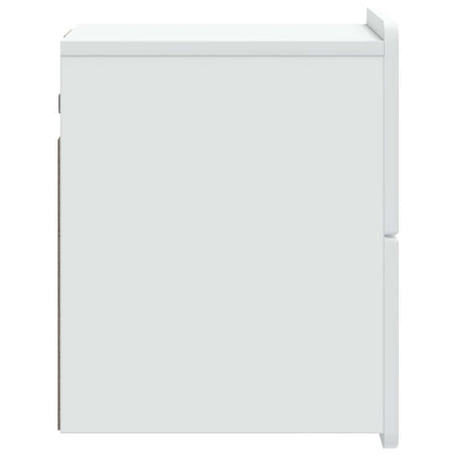 Wandbeugel Bedkast 2 pcs Wit 33 x 34,5 x 43 cm Bewerkt hout