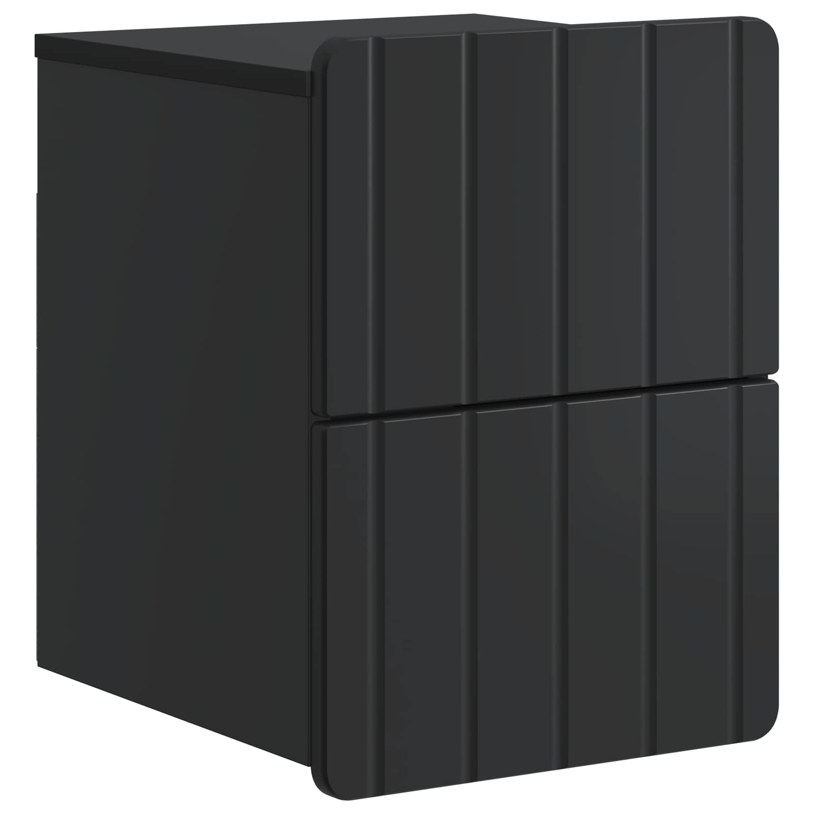 Wandbeugel Bedkast Zwart 33 x 34,5 x 43 cm Bewerkt hout
