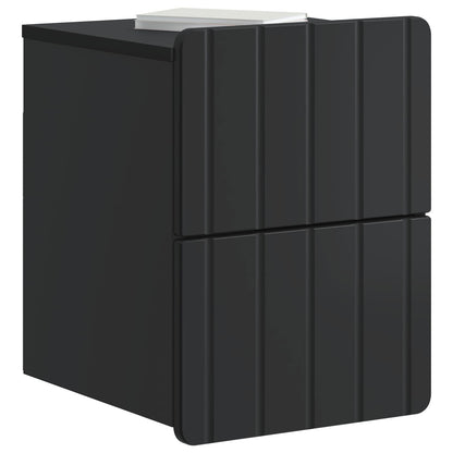 Wandbeugel Bedkast Zwart 33 x 34,5 x 43 cm Bewerkt hout