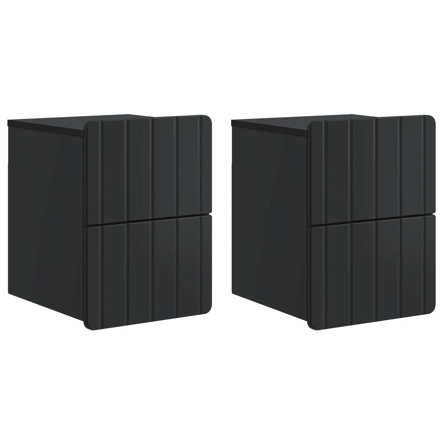 Wandbeugel Bedkast 2 pcs Zwart 33 x 34,5 x 43 cm Bewerkt hout