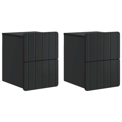 Wandbeugel Bedkast 2 pcs Zwart 33 x 34,5 x 43 cm Bewerkt hout