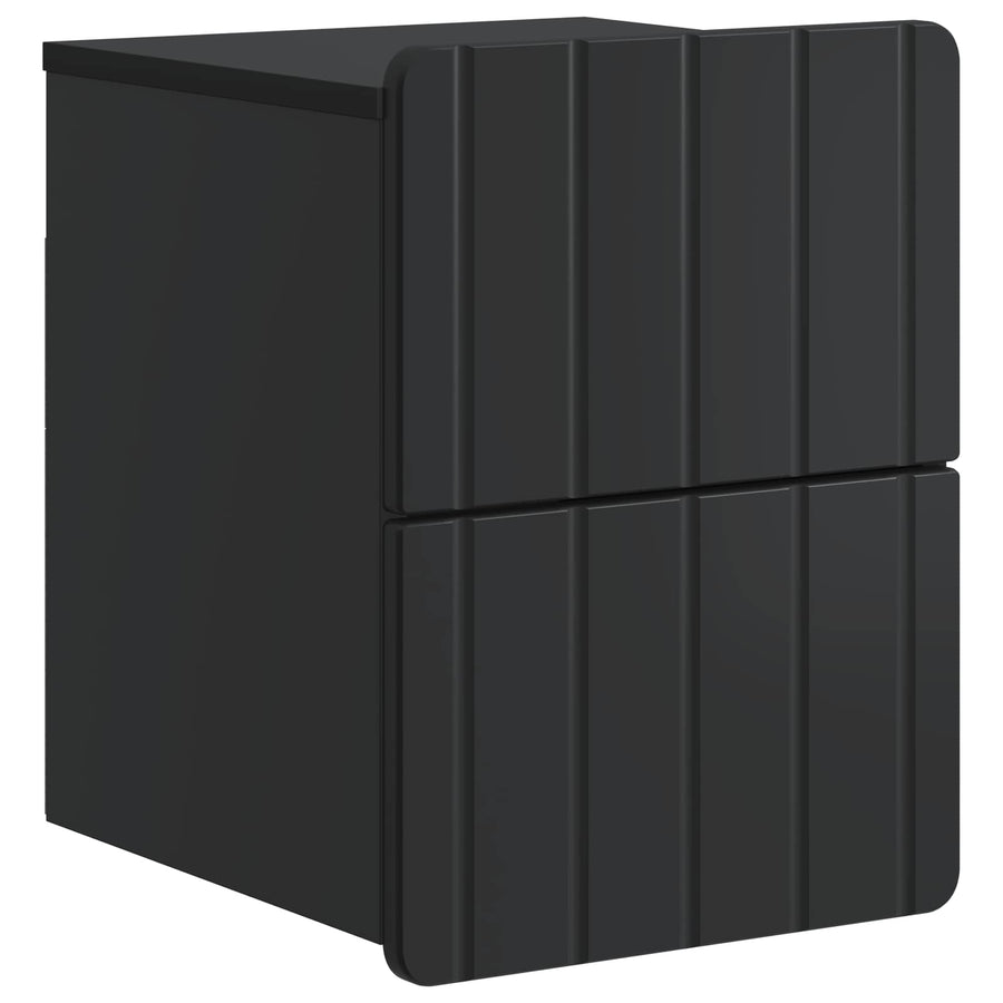 Wandbeugel Bedkast 2 pcs Zwart 33 x 34,5 x 43 cm Bewerkt hout