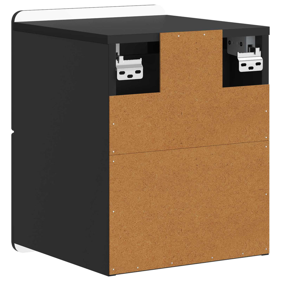 Wandbeugel Bedkast 2 pcs Zwart 33 x 34,5 x 43 cm Bewerkt hout