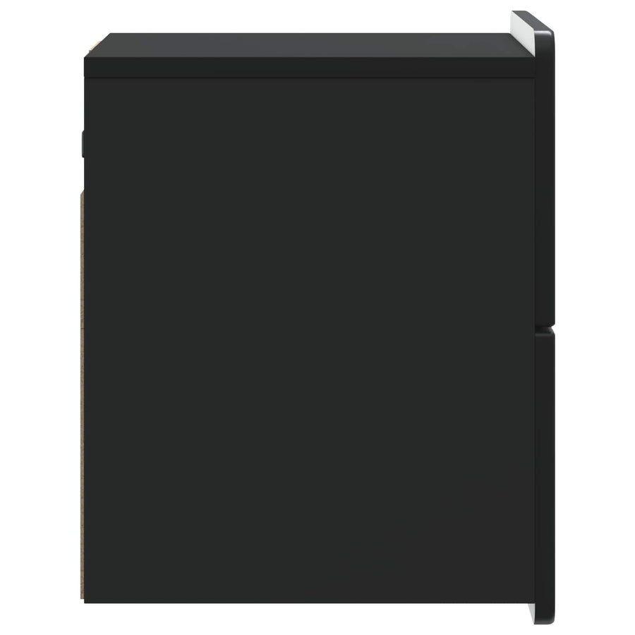 Wandbeugel Bedkast 2 pcs Zwart 33 x 34,5 x 43 cm Bewerkt hout