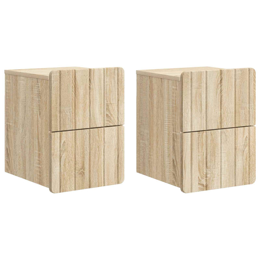 Wandbeugel Bedkast 2 pcs Sonoma Eiken 33 x 34,5 x 43 cm
