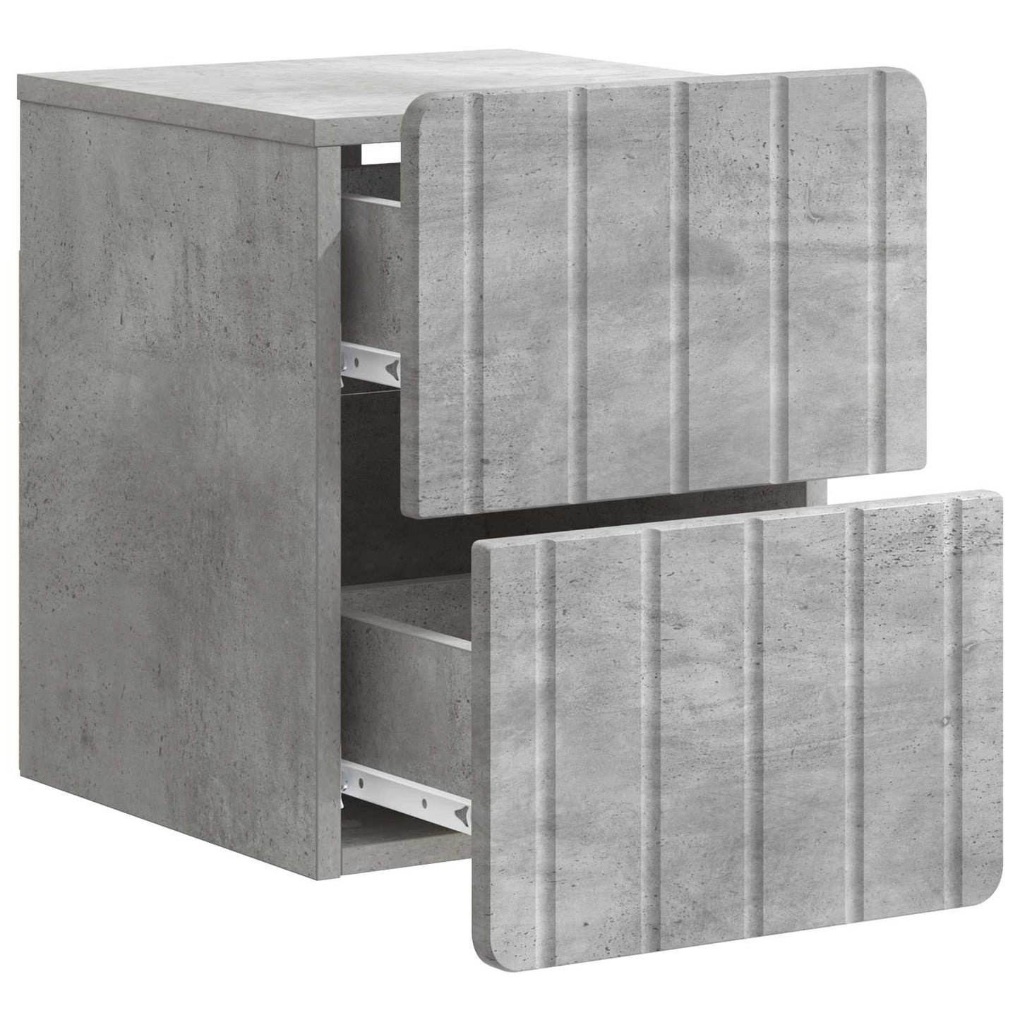 Wandbeugel Bedkast Betongrijs 33 x 34,5 x 43 cm Bewerkt hout